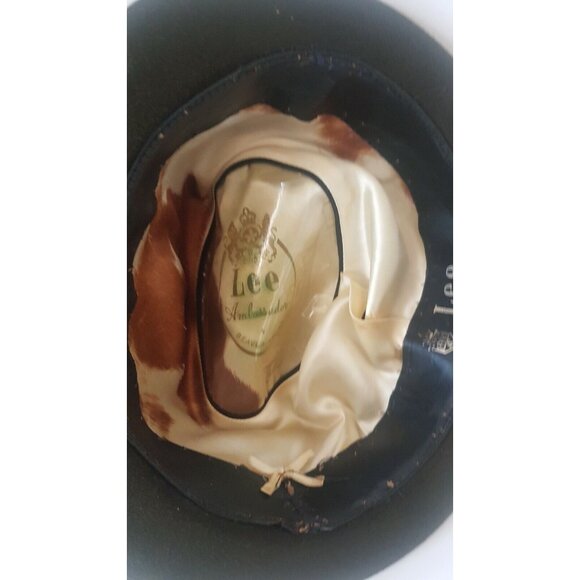 Vintage Lee Ambassador Lee Fur Felt Hat Beaver Finish Dark Green Size 7 - Picture 2 of 12